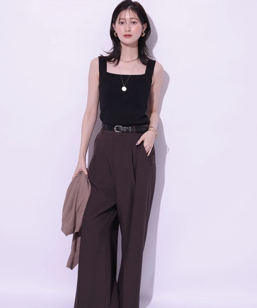 Arpege story(アルページュストーリー)の「タックワイドパンツ(その他パンツ・レディース・ブラック/ダークブラウン/チャコールグレー・0/1/2)」の13枚目の写真
