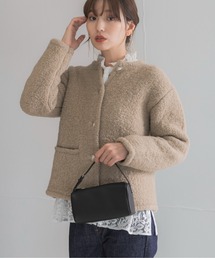 URBAN RESEARCH ROSSO WOMEN（アーバンリサーチ　ロッソ）の「『WEB限定』ウール混ブークレニットジャケット（ノーカラージャケット）」