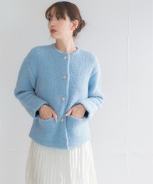 URBAN RESEARCH ROSSO WOMEN（アーバンリサーチ　ロッソ）の「『WEB限定』ウール混ブークレニットジャケット（ノーカラージャケット）」
