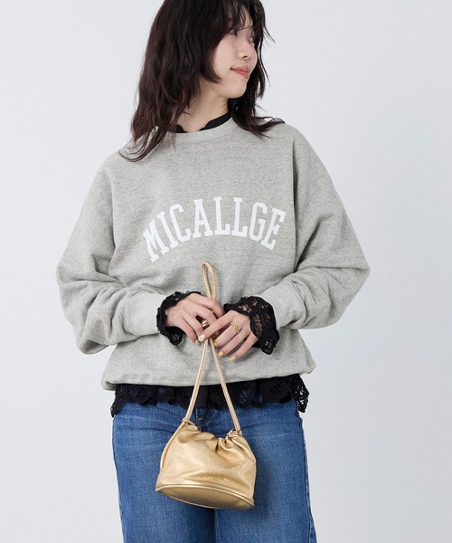 MICA&DEAL(マイカ&ディール)の「"MICALLGE"ロゴラグランスリーブスウェット(スウェット・レディース・チャコールグレー/オートミール/グレー・FREE)」の13枚目の写真