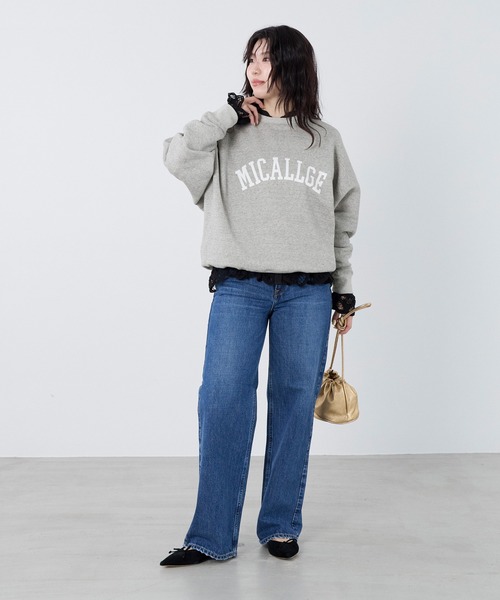 MICA&DEAL(マイカ&ディール)の「"MICALLGE"ロゴラグランスリーブスウェット(スウェット・レディース・チャコールグレー/オートミール/グレー・FREE)」の18枚目の写真