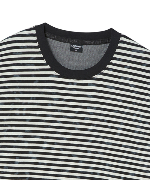 LIFE WORK（ライフワーク）の「レディース ヴィンテージストライプクロップ長袖Tシャツ（Tシャツ/カットソー・レディース・ブラック/グレー・FREE）」の4枚目の写真