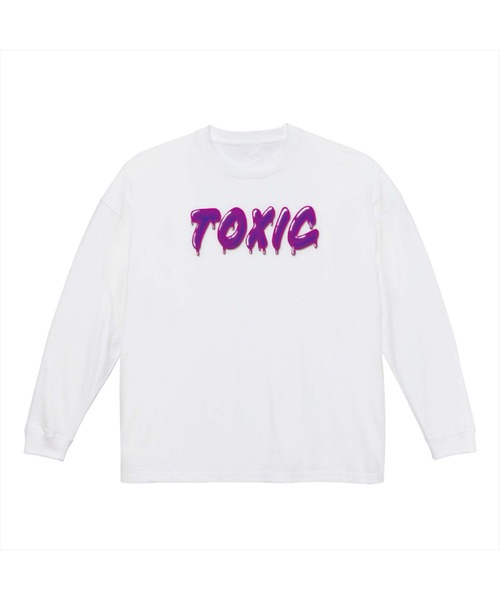 NOBOUND(ノーバウンド)の「NOBOUND(ノーバウンド) 長袖Tシャツ メルティングTOXIC ロゴ プリント ビッグシルエット 5.6オンス ビッグTシャツ メンズ レディース ユニセックス ストリート(Tシャツ/カットソー・メンズ・ホワイト系1/ホワイト系3/ホワイト系2/ホワイト系4/ブラック系2/ブラック系1/ブラック系8/ブラック系7/ブラック系6/ブラック系5/ブラック系4/ブラック系3・XL/L/M/S)」の4枚目の写真