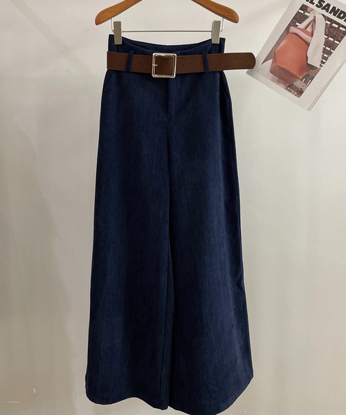 Bifrost(ビフレスト)の「ベルト付きワイドフレアパンツ(その他パンツ・レディース・ネイビー/カーキ/ブラック/ブラウン・L/M/S)」の4枚目の写真