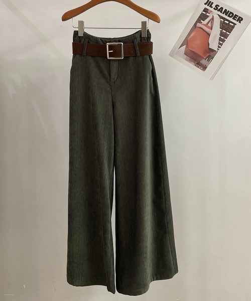 Bifrost(ビフレスト)の「ベルト付きワイドフレアパンツ(その他パンツ・レディース・ネイビー/カーキ/ブラック/ブラウン・L/M/S)」の3枚目の写真