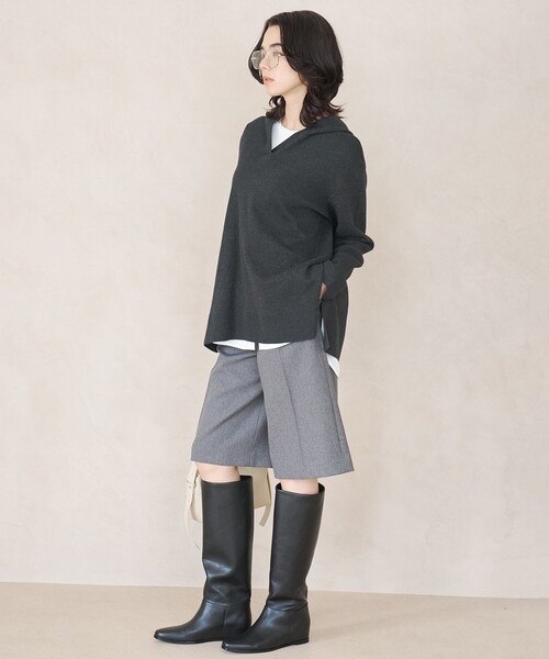 UNFILO（アンフィーロ）の「メランジツイル ハーフパンツ（その他パンツ・レディース・グレー系・LARGE/MEDIUM/SMALL）」の8枚目の写真