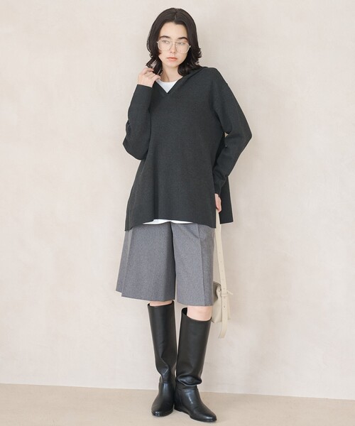 UNFILO（アンフィーロ）の「メランジツイル ハーフパンツ（その他パンツ・レディース・グレー系・LARGE/MEDIUM/SMALL）」の9枚目の写真
