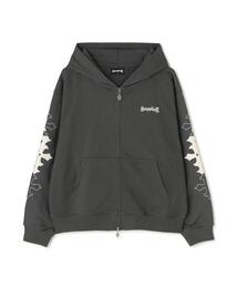 SUPPLIER/サプライヤー/Multiple Cross Leather Patch Zip Hoodie