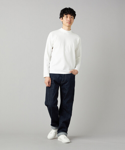 COMME CA MEN（コムサメン）の「【吸水速乾】モックネック ロングスリーブ Tシャツ（Tシャツ/カットソー・メンズ・ホワイト/ブラック/チャコール・M/L）」の4枚目の写真