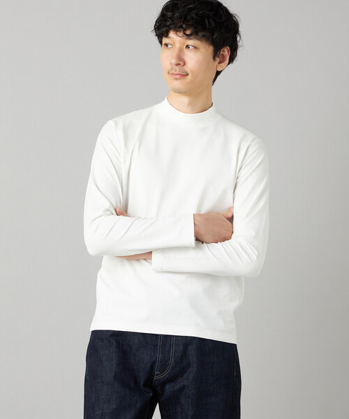 COMME CA MEN（コムサメン）の「【吸水速乾】モックネック ロングスリーブ Tシャツ（Tシャツ/カットソー・メンズ・ホワイト/ブラック/チャコール・M/L）」の6枚目の写真