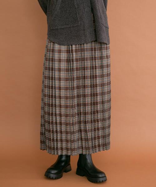 ITEMS URBANRESEARCH(アイテムズ アーバンリサーチ)の「チェックプリーツスカート(スカート・レディース・ネイビー/ブラウン・FREE)」の14枚目の写真