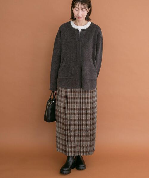 ITEMS URBANRESEARCH(アイテムズ アーバンリサーチ)の「チェックプリーツスカート(スカート・レディース・ネイビー/ブラウン・FREE)」の10枚目の写真