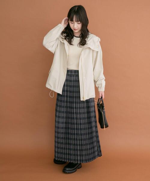 ITEMS URBANRESEARCH(アイテムズ アーバンリサーチ)の「チェックプリーツスカート(スカート・レディース・ネイビー/ブラウン・FREE)」の3枚目の写真