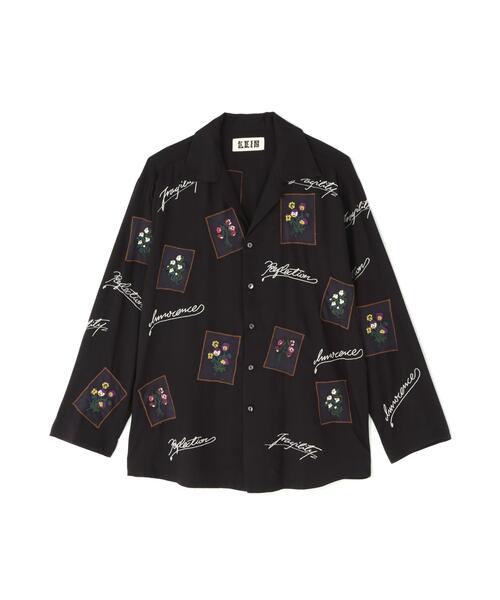LEIN(リーン)の「LEIN(リーン)フラワーカードアップリケ刺繍シャツ(シャツ/ブラウス・メンズ・ブラック/レッド・F)」の1枚目の写真