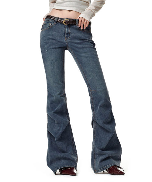 DECET WOMEN（デケット ウーマン）の「[YOONSOAP X DECET WOMAN] Scratch Flared Shirring Jeans DCWPT037BLUE（デニムパンツ・レディース・その他・X-SMALL/LARGE/MEDIUM/SMALL）」の10枚目の写真