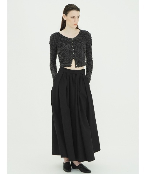 CLANE(クラネ)の「CLANE/クラネ/W FACE SOFT SHIRRING CARDIGAN(カーディガン/ボレロ・レディース・ホワイト/グレー/ベージュ・1)」の6枚目の写真