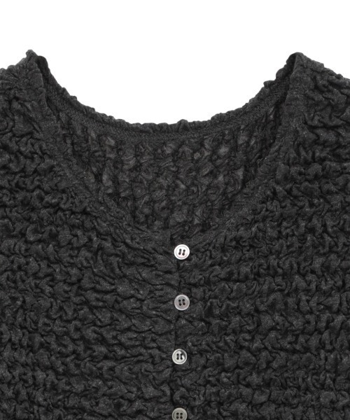 CLANE(クラネ)の「CLANE/クラネ/W FACE SOFT SHIRRING CARDIGAN(カーディガン/ボレロ・レディース・ホワイト/グレー/ベージュ・1)」の9枚目の写真