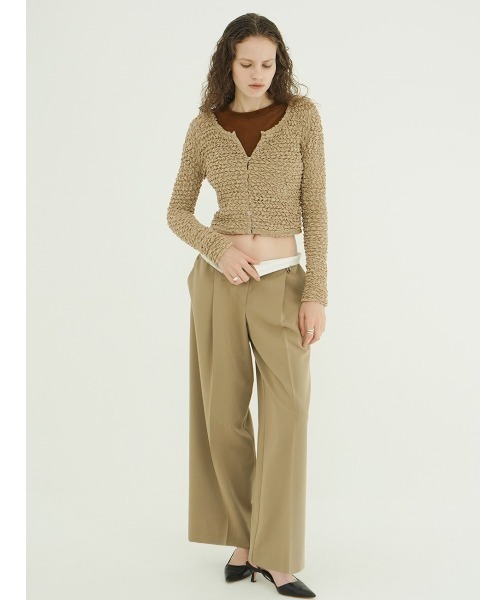 CLANE(クラネ)の「CLANE/クラネ/W FACE SOFT SHIRRING CARDIGAN(カーディガン/ボレロ・レディース・ホワイト/グレー/ベージュ・1)」の17枚目の写真