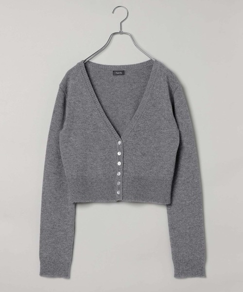 A part by(アパートバイ)の「カシュミールショートVカーディガン(カーディガン/ボレロ・レディース・ブルー系その他2/チャコールグレー/ベージュ系その他・FREE)」の1枚目の写真