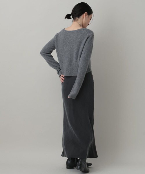 A part by(アパートバイ)の「カシュミールショートVカーディガン(カーディガン/ボレロ・レディース・ブルー系その他2/チャコールグレー/ベージュ系その他・FREE)」の6枚目の写真