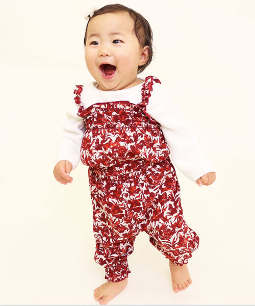 Omekashi（オメカシ）の「【Omekashi Baby】Babyフラワーリーフオールインワン（つなぎ/オールインワン・キッズ・ブラック/ブラウン/レッド・ﾌﾘ-）」の3枚目の写真