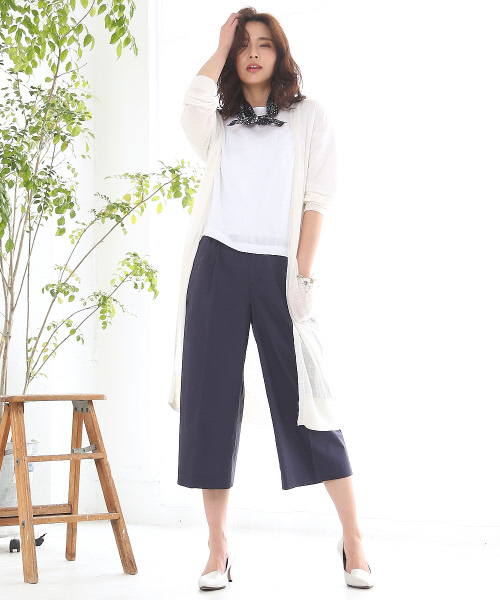 MYSELF ABAHOUSE（マイセルフアバハウス）の「リネンビスコース　ロングカーディガン（カーディガン/ボレロ・レディース・ベージュ/ネイビー/ホワイト/グレー・FREE）」の17枚目の写真