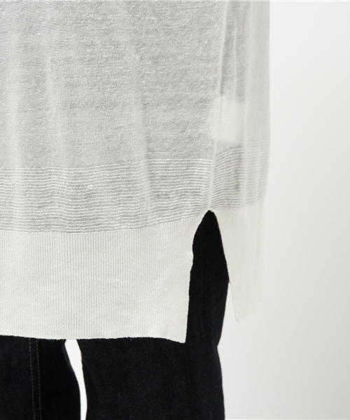 MYSELF ABAHOUSE（マイセルフアバハウス）の「リネンビスコース　ロングカーディガン（カーディガン/ボレロ・レディース・ベージュ/ネイビー/ホワイト/グレー・FREE）」の13枚目の写真