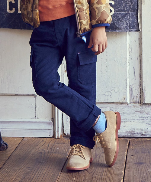 RUGGEDWORKS(ラゲッドワークス)の「モールスキンカーゴパンツ(カーゴパンツ・キッズ・ネイビー/カーキ/グレー・90cm/100cm/140cm/110cm/120cm/130cm/80cm)」の1枚目の写真