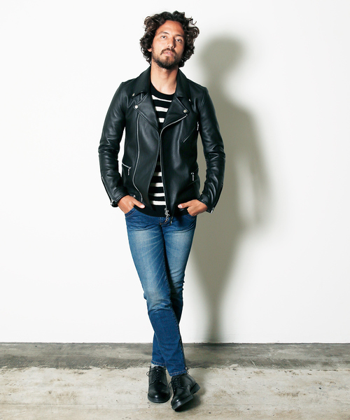 Magine（マージン）の「SHEEP LEATHER DIRECT SEMI VEGI W RIDERS JKT