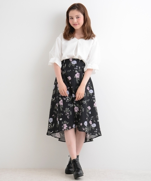 MAJESTIC LEGON（マジェスティックレゴン）の「【WEB限定価格】ヴィンテージフラワースカート（スカート・レディース・ブラック系その他/ホワイト系その他2/グリーン系その他・MEDIUM）」の14枚目の写真