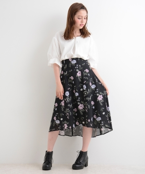 MAJESTIC LEGON（マジェスティックレゴン）の「【WEB限定価格】ヴィンテージフラワースカート（スカート・レディース・ブラック系その他/ホワイト系その他2/グリーン系その他・MEDIUM）」の16枚目の写真