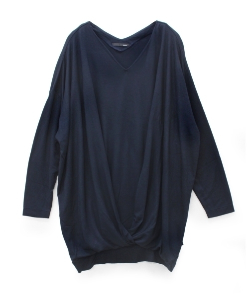 Audition(オーディション)の「M0748 タック デザイン Bigプルオーバー(Tシャツ/カットソー・レディース・ライトベージュ/ダークネイビー/ダークパープル・MEDIUM)」の6枚目の写真