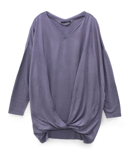 Audition(オーディション)の「M0748 タック デザイン Bigプルオーバー(Tシャツ/カットソー・レディース・ライトベージュ/ダークネイビー/ダークパープル・MEDIUM)」の3枚目の写真