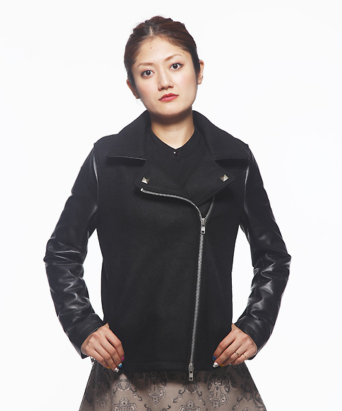 ROSE BUD(ローズバッド)の「LJ-12227 PIG LEATHER/S RIDERS JACKET(ライダースジャケット・レディース・ブラック×ブラック・1/2)」の6枚目の写真