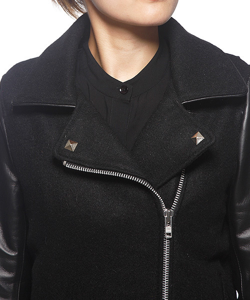 ROSE BUD(ローズバッド)の「LJ-12227 PIG LEATHER/S RIDERS JACKET(ライダースジャケット・レディース・ブラック×ブラック・1/2)」の2枚目の写真