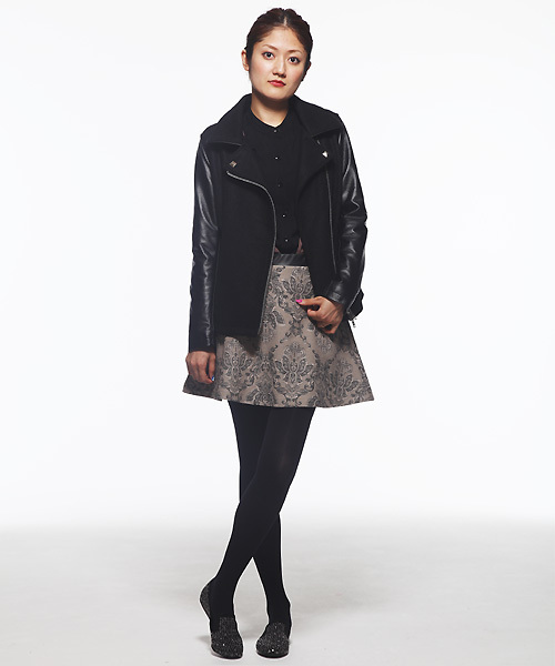 ROSE BUD(ローズバッド)の「LJ-12227 PIG LEATHER/S RIDERS JACKET(ライダースジャケット・レディース・ブラック×ブラック・1/2)」の5枚目の写真