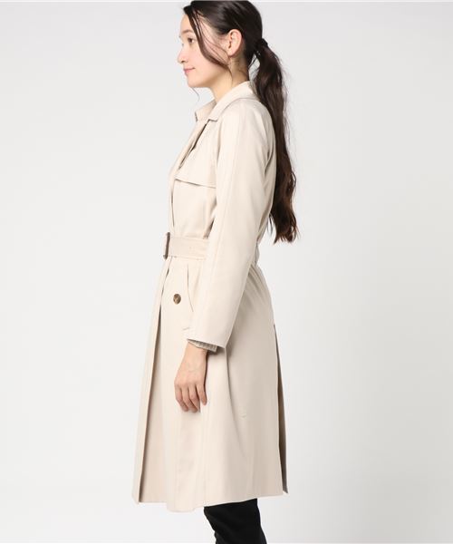 NATURAL BEAUTY（ナチュラルビューティー）の「マイクロギャバストレッチ（トレンチコート・レディース・ベージュ/グレー系その他/ブルー・36/38/40）」の5枚目の写真