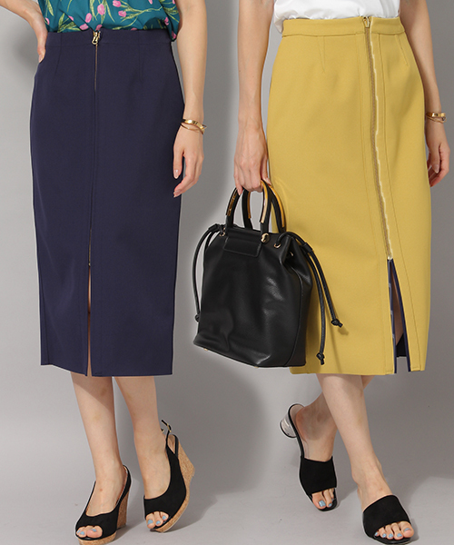 Andemiu(アンデミュウ)の「リバータイトスカート785907(スカート・レディース・カーキ/ネイビー/キャメル/グリーン/マスタード/オフホワイト/イエロー・FREE)」の5枚目の写真