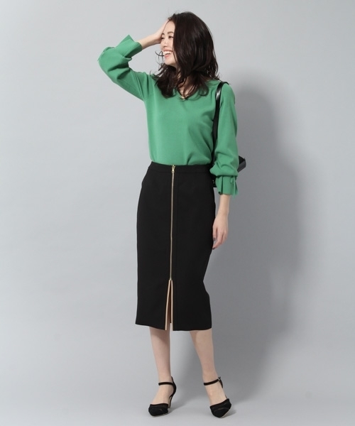 Andemiu(アンデミュウ)の「リバータイトスカート785907(スカート・レディース・カーキ/ネイビー/キャメル/グリーン/マスタード/オフホワイト/イエロー・FREE)」の18枚目の写真