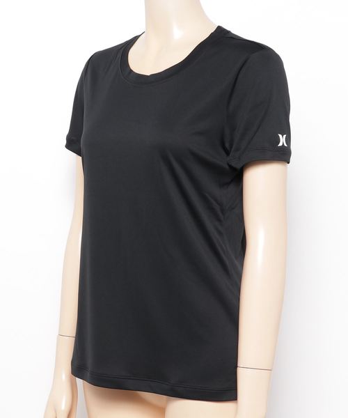 Hurley （ハーレー）の「W HRLY Q/D TEE SS / レディースラッシュガード/ 半袖 マリンスポーツ アウトドア ビーチ プール（ラッシュガード・レディース・ブラック/ブルー・MEDIUM/SMALL/X-SMALL）」の4枚目の写真