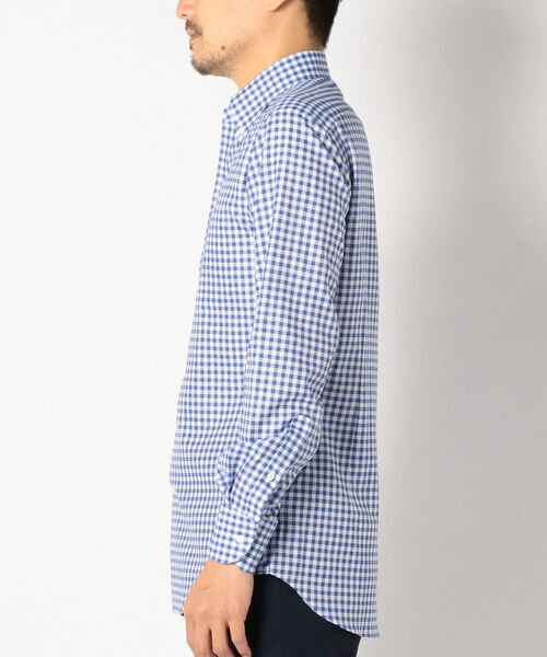SHIPS（シップス）の「SD: 【MONTI社製生地】カラミ イタリアンボタンダウンシャツ(ギンガムチェック)（シャツ/ブラウス・メンズ・スカイブルー・38/39/40/41/42/37）」の2枚目の写真