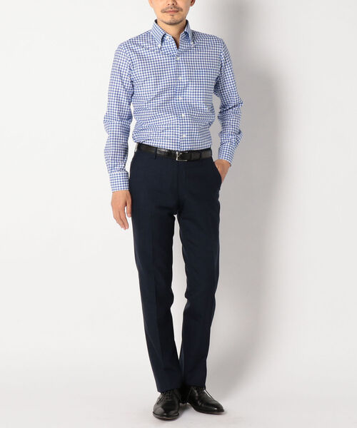 SHIPS（シップス）の「SD: 【MONTI社製生地】カラミ イタリアンボタンダウンシャツ(ギンガムチェック)（シャツ/ブラウス・メンズ・スカイブルー・38/39/40/41/42/37）」の4枚目の写真