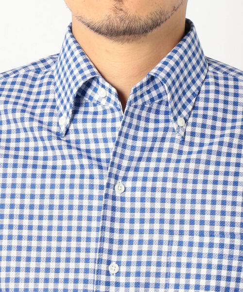 SHIPS（シップス）の「SD: 【MONTI社製生地】カラミ イタリアンボタンダウンシャツ(ギンガムチェック)（シャツ/ブラウス・メンズ・スカイブルー・38/39/40/41/42/37）」の5枚目の写真