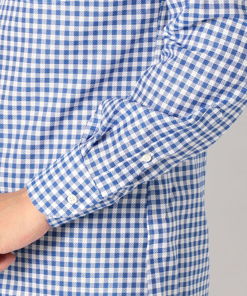 SHIPS（シップス）の「SD: 【MONTI社製生地】カラミ イタリアンボタンダウンシャツ(ギンガムチェック)（シャツ/ブラウス・メンズ・スカイブルー・38/39/40/41/42/37）」の6枚目の写真