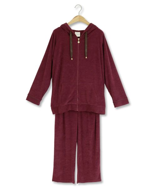 fran de lingerie(フランデランジェリー)の「mochi pile パイルシリーズ パーカー上下セット(ルームウェア/パジャマ・レディース・ブラウン/ダークブルー/ワイン・M-L)」の10枚目の写真