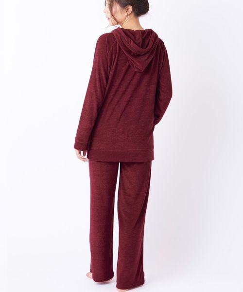 fran de lingerie(フランデランジェリー)の「mochi pile パイルシリーズ パーカー上下セット(ルームウェア/パジャマ・レディース・ブラウン/ダークブルー/ワイン・M-L)」の14枚目の写真