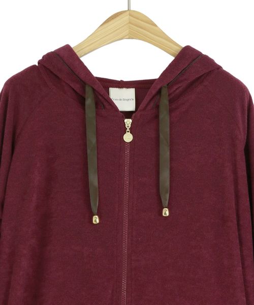 fran de lingerie(フランデランジェリー)の「mochi pile パイルシリーズ パーカー上下セット(ルームウェア/パジャマ・レディース・ブラウン/ダークブルー/ワイン・M-L)」の5枚目の写真
