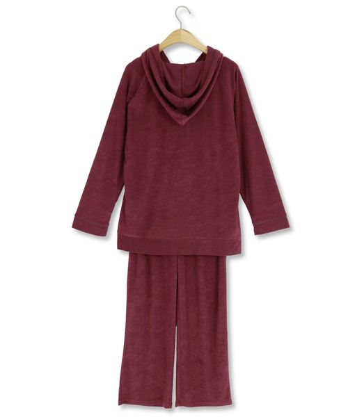 fran de lingerie(フランデランジェリー)の「mochi pile パイルシリーズ パーカー上下セット(ルームウェア/パジャマ・レディース・ブラウン/ダークブルー/ワイン・M-L)」の9枚目の写真