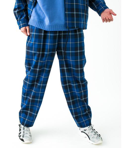 MONKEY TIME(モンキータイム)の「<monkey time> NAVY CHECK WIDE 1P PANTS/ワイドパンツ ◆(その他パンツ・メンズ・ネイビー・LARGE/MEDIUM/SMALL)」の4枚目の写真
