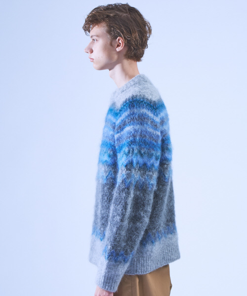 ABAHOUSE(アバハウス)の「モヘアフェアアイルモックネック(ニット/セーター・メンズ・ブラック系その他/グレー系その他・46/48)」の10枚目の写真